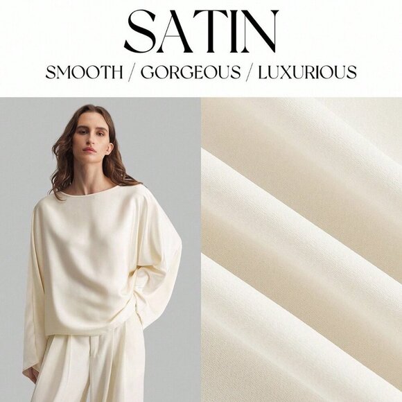 Apricot Casual Women's satin-like loose fitted blouse - Picture 3 of 7